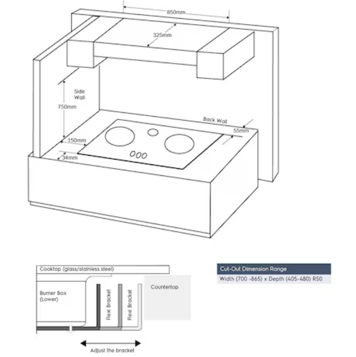 Electrolux EHG9351BC 90cm UltimateTaste 700 Built-in Gas Hob with 3 Cooking Zones