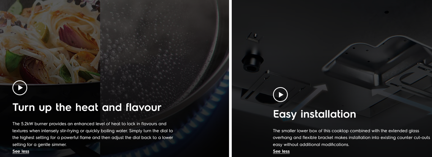 Electrolux EHG9351BC 90cm UltimateTaste 700 Built-in Gas Hob with 3 Cooking Zones