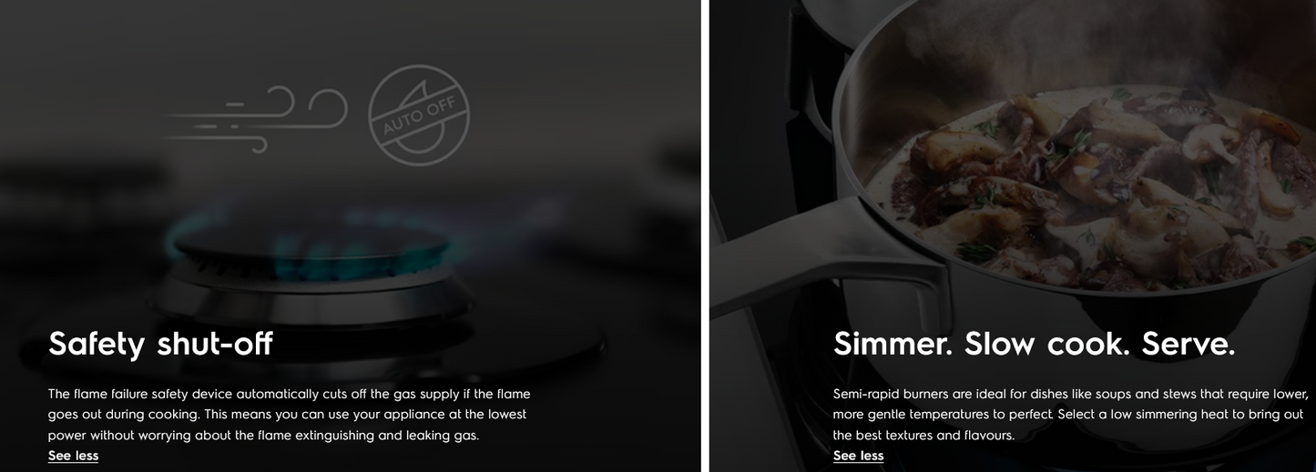 Electrolux EHG9351BC 90cm UltimateTaste 700 Built-in Gas Hob with 3 Cooking Zones