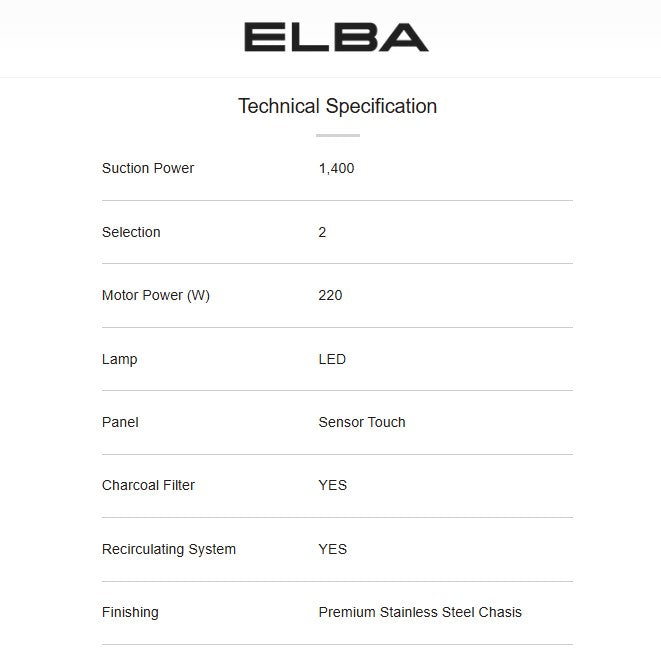 Elba Designer Hood PRIMO EH-H9321ST(BK) / EHH9321STBK