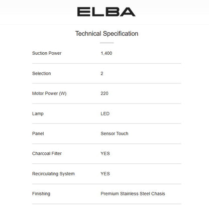 Elba Designer Hood PRIMO EH-H9321ST(BK) / EHH9321STBK