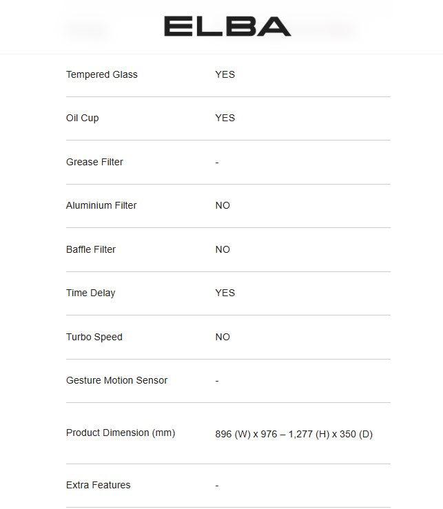 Elba Designer Hood PRIMO EH-H9321ST(BK) / EHH9321STBK