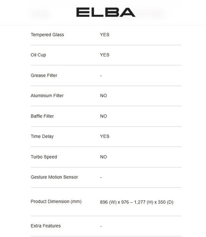 Elba Designer Hood PRIMO EH-H9321ST(BK) / EHH9321STBK