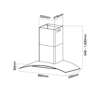 ELBA Chimney Hood EH-J9034ST(SS) / EHJ9034STSS