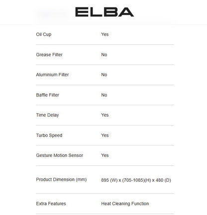 Elba Designer Hood EH-Q9633ST(SS) / EHQ9633STSS Cooker Hood