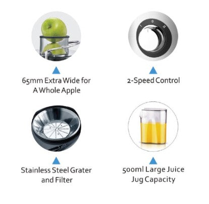 Elba 500ml Juice Extractor EJE-M0544(SS) / EJEM0544SS (400W)
