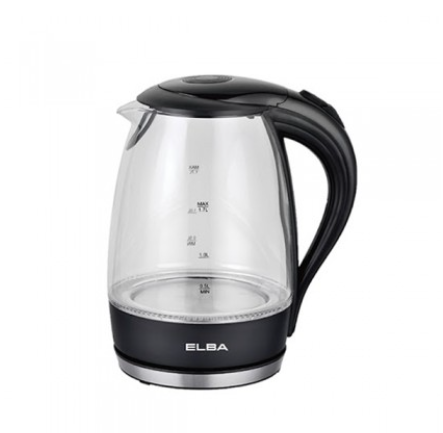 Elba 1.7L Jug Kettle EJK-F1723G(BK) Borosilicate Glass Body with LED Light EJKF1723GBK Pemanas Air