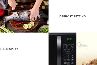Midea EM825AGS Microwave Oven EM825AGS-BK 25L with LED Display (Black)