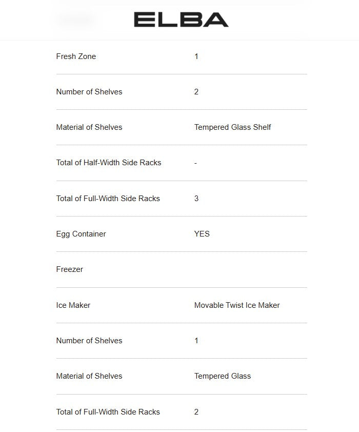 Elba 310L 2 Door Fridge ER-Q3157IN(GR) Inverter / ERQ3157INGR
