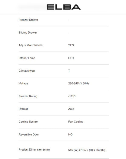 Elba 310L 2 Door Fridge ER-Q3157IN(GR) Inverter / ERQ3157INGR