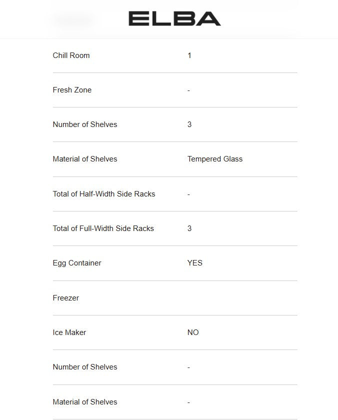 ELBA 185L Refrigerator ER-Q1856(GR) / ERQ1856GR (Grey)