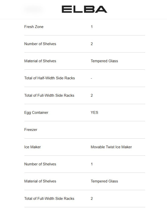 Elba 250L ER-Q2557IN(GR) 2 Door Fridge Inverter ERQ2557INGR