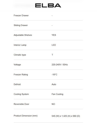 Elba 250L ER-Q2557IN(GR) 2 Door Fridge Inverter ERQ2557INGR