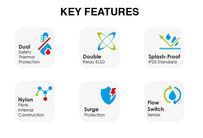 Alpha Water Heater No Pump Evo-e Rainshower /Evoe (Ivory White)