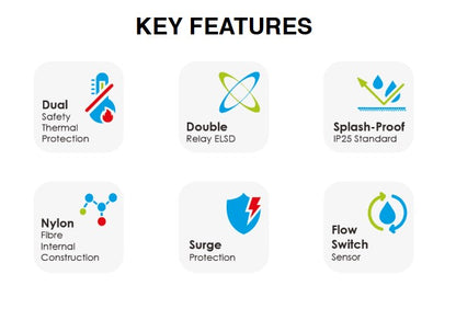 Alpha Water Heater No Pump Evo-e Rainshower /Evoe (Ivory White)