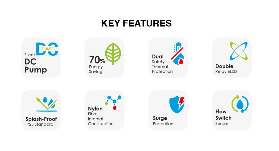 Alpha Water Heater With DC Pump Evo-i /Evoi (ALL BLACK)