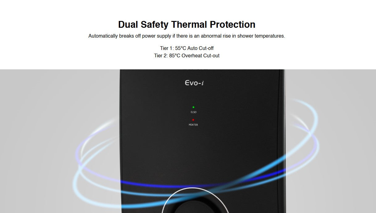 Alpha Water Heater With DC Pump Evo-i Rainshower /Evoi (All Matt Black)