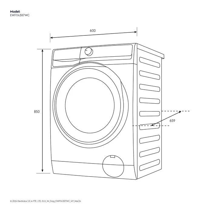 Electrolux EWF1143R7WC 11kg Washer UltimateCare 700 Front Load Washing Machine