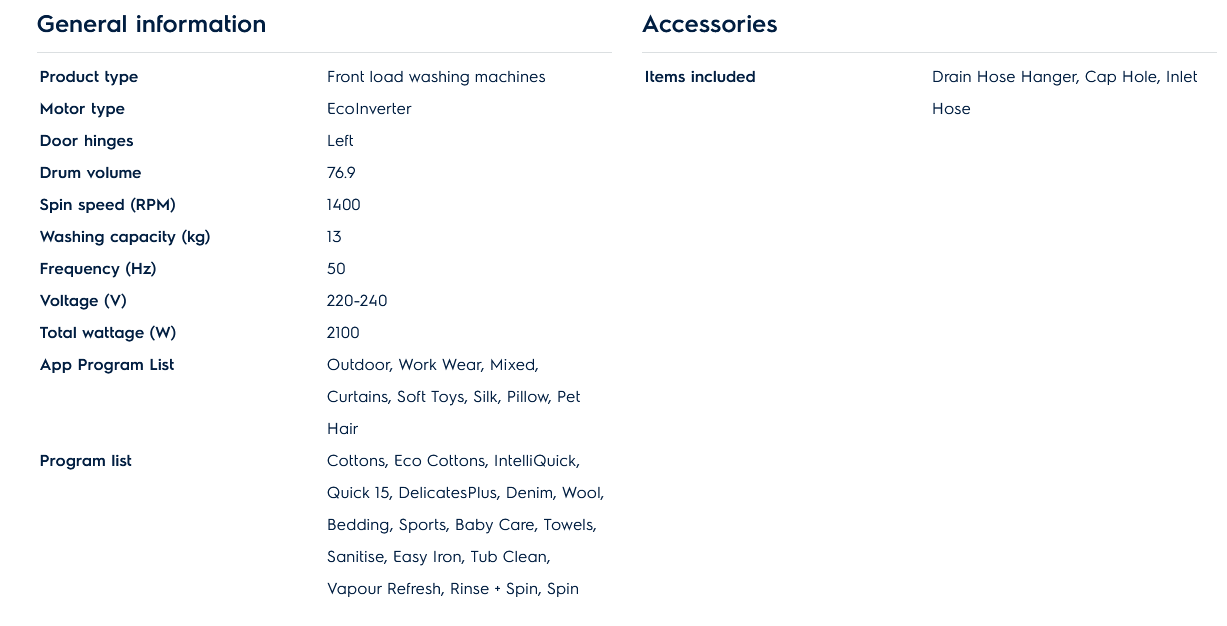 Electrolux EWF1342R9SC 13kg Washer UltimateCare 900 Front Load Washing Machine