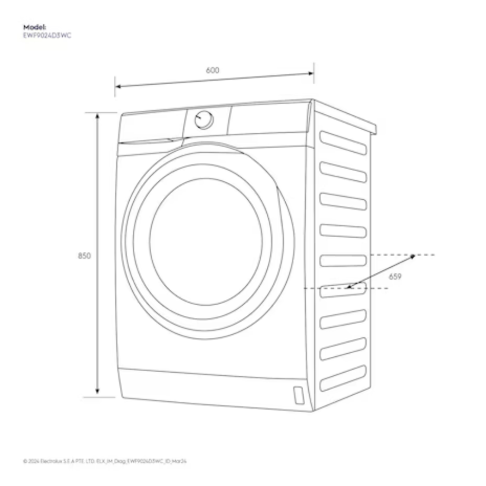 Electrolux EWF9024D3WC 9kg Washer UltimateCare 300 Front Load Washing Machine