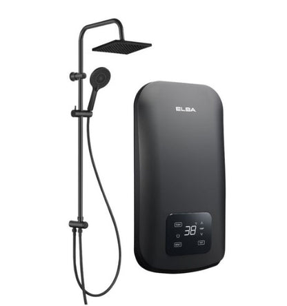 Elba Water Heater 4.25kW EVVO Series EWHR-Q4218DC(MB) Matte Black DC Pump with Rainshower EWHRQ4218DCMB