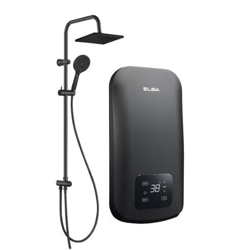 Elba Water Heater 4.25kW EVVO Series EWHR-Q4218DC(MB) Matte Black DC Pump with Rainshower EWHRQ4218DCMB