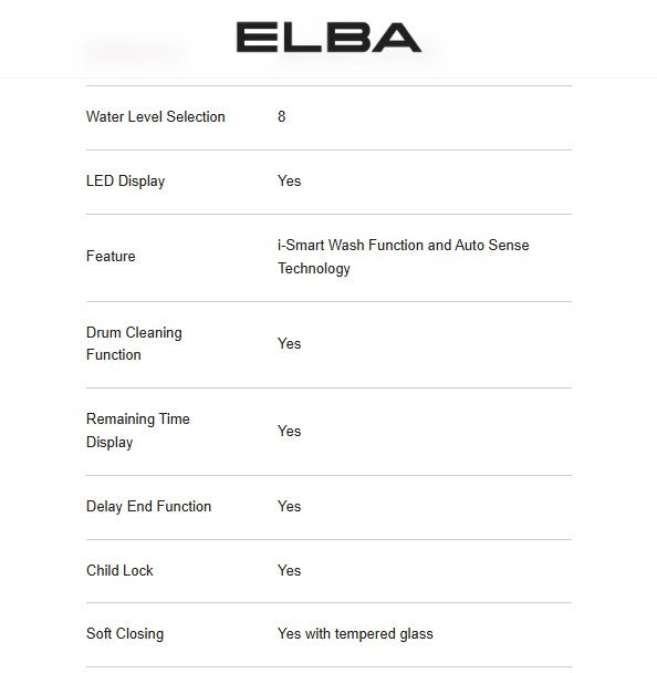 Elba 12KG EWT-N1287D(GR) Top Load Washer Fully automatic Washing Machine Washer EWTN1287DGR