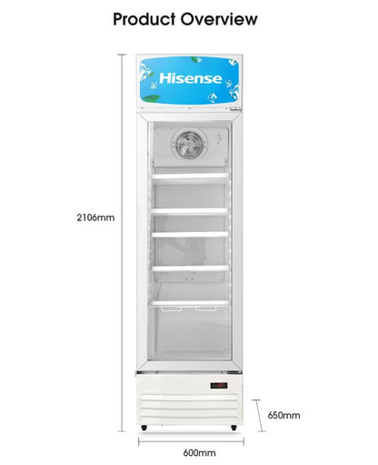 Hisense 382L Vertical Chiller EXHSC-382FLH / EXHSC382FLH Commercial cooler Showcase