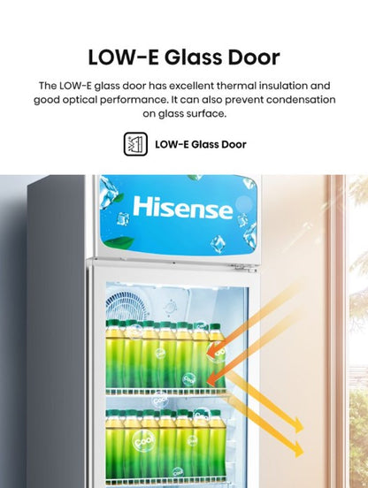 Hisense 382L Vertical Chiller EXHSC-382FLH / EXHSC382FLH Commercial cooler Showcase