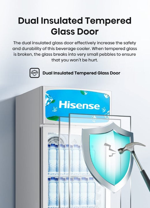 Hisense 382L Vertical Chiller EXHSC-382FLH / EXHSC382FLH Commercial cooler Showcase
