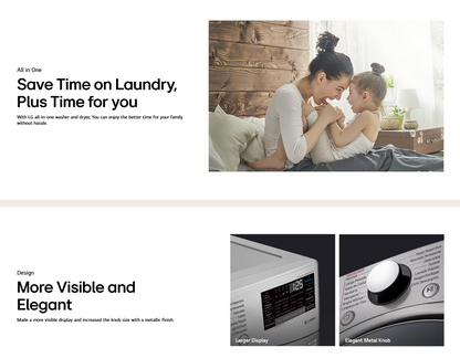 LG F2720RVTV 20/10kg Front Load Washer Dryer with Steam™