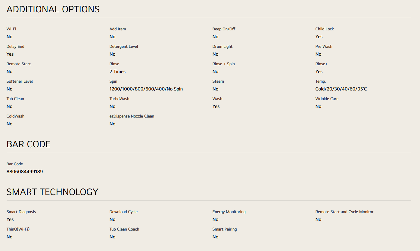 LG FB1209S6M 9kg Front Load Washer with 6 motion Inverter Direct Drive
