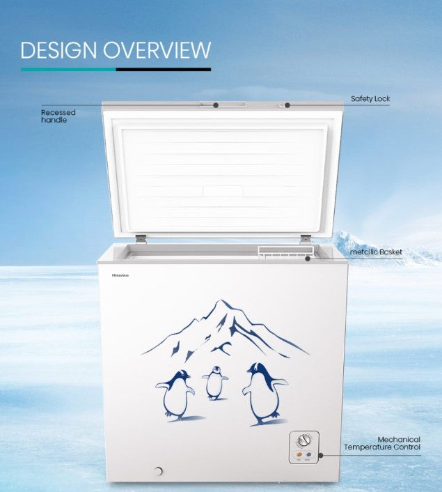 Hisense 248L FC258DAW Chest Freezer ( 5 star ) Fridge or Freezer refrigerator Peti Sejuk Beku