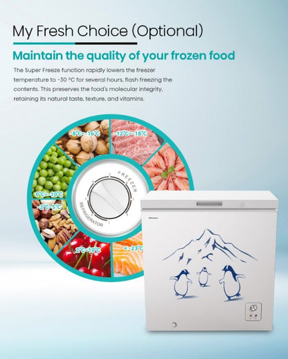 Hisense 248L FC258DAW Chest Freezer ( 5 star ) Fridge or Freezer refrigerator Peti Sejuk Beku