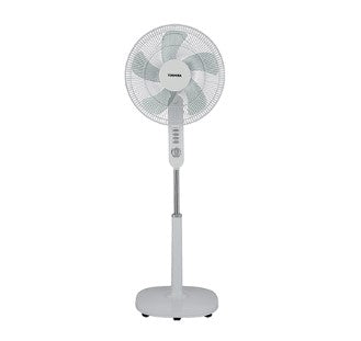 Toshiba 16" Stand Fan 5 Blades F-LSA10(W)MY 3 Speed With Timer FLSA10WMY White
