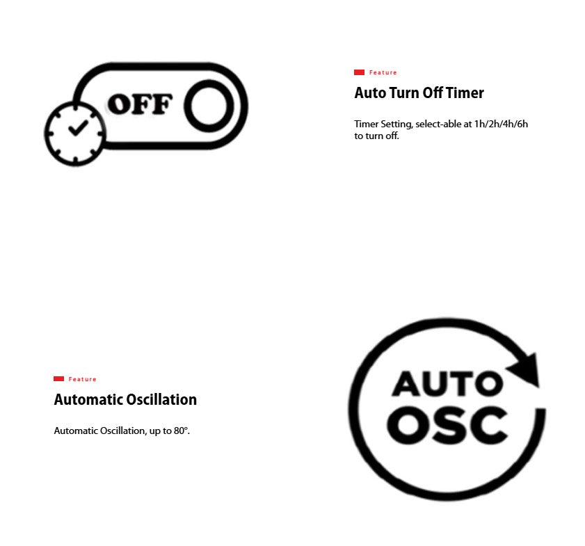 Toshiba 16" Stand Fan 5 Blades F-LSA10(W)MY 3 Speed With Timer FLSA10WMY White