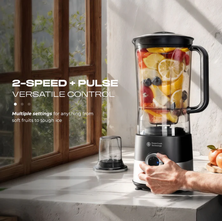Russell Taylors PowerCrush 9-in-1 Food Processor 1.5L 750W FP6 (Blend, Knead, Slice, Grind)