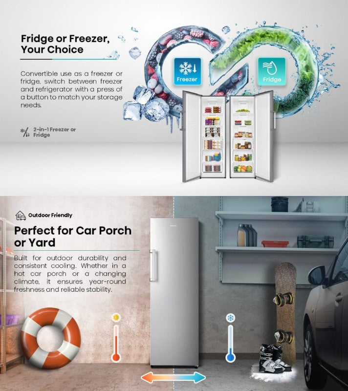Hisense 320L FU286N3SS Inverter 2 in 1 Fridge or Freezer