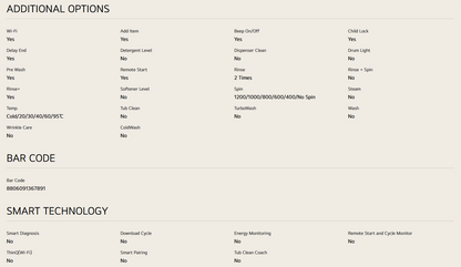 LG FV1209D4W 9/5kg Front Load Washer Dryer with AI Direct Drive™, Steam™