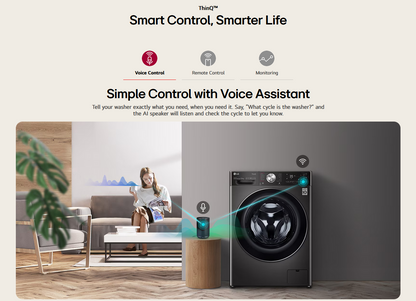 LG FV1412S3B 12kg Front Load Washer with AI Direct Drive™ and TurboWash™360˚