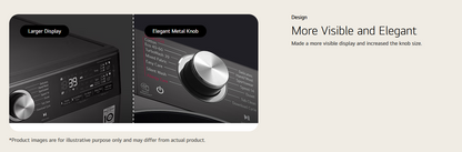 LG FV1412S3B 12kg Front Load Washer with AI Direct Drive™ and TurboWash™360˚