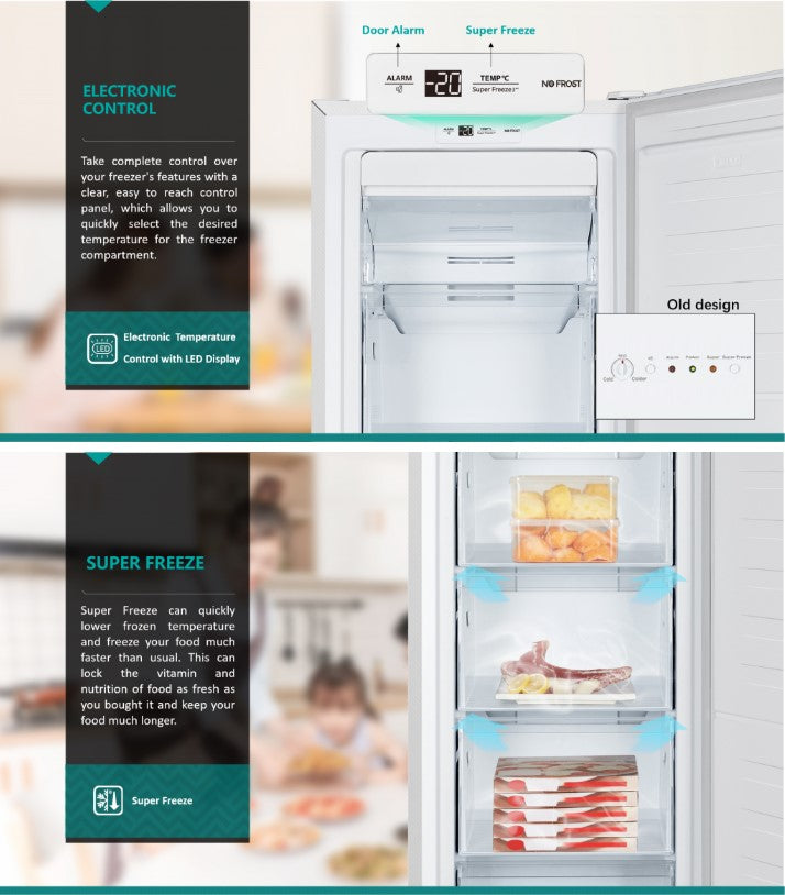 Hisense 180L Upright Freezer FV188 (R600a) FV188N4AWN