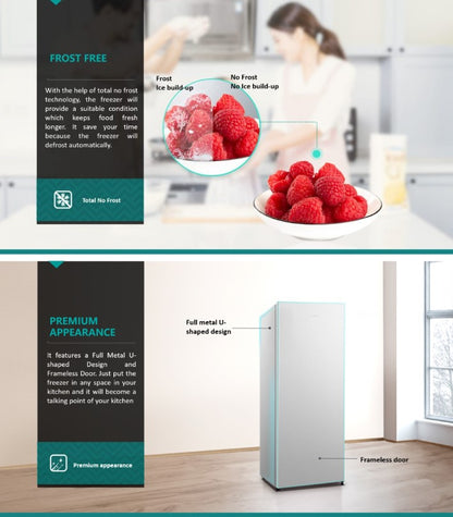 Hisense 180L Upright Freezer FV188 (R600a) FV188N4AWN