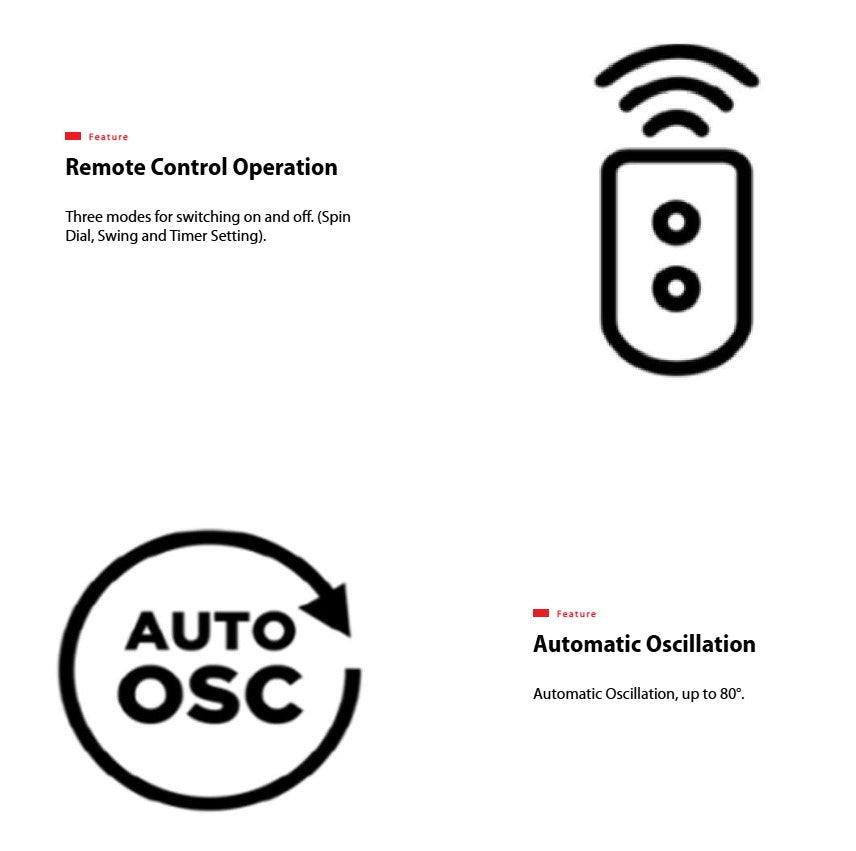 Toshiba 16" Wall Fan F-WSA20(W)MY with Remote Control FWSA20WMY