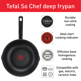 TEFAL So Chef Deep Frypan 24cm G13584/G1358496