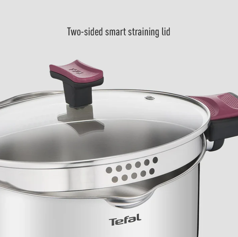 Tefal Cook & Clip 6-Piece Set G723S6 ( 16cm SaucePan + 20cm StewPot + 24cm StewPot ) Induction Cooker Friendly  stainless steel Periuk