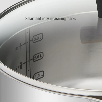 Tefal Cook & Clip 6-Piece Set G723S6 ( 16cm SaucePan + 20cm StewPot + 24cm StewPot ) Induction Cooker Friendly  stainless steel Periuk