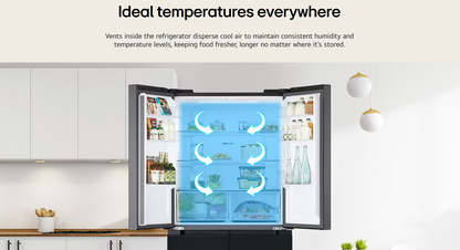 LG GC-B48FMGAH 474l French Door Fridge in Black Glass Finish