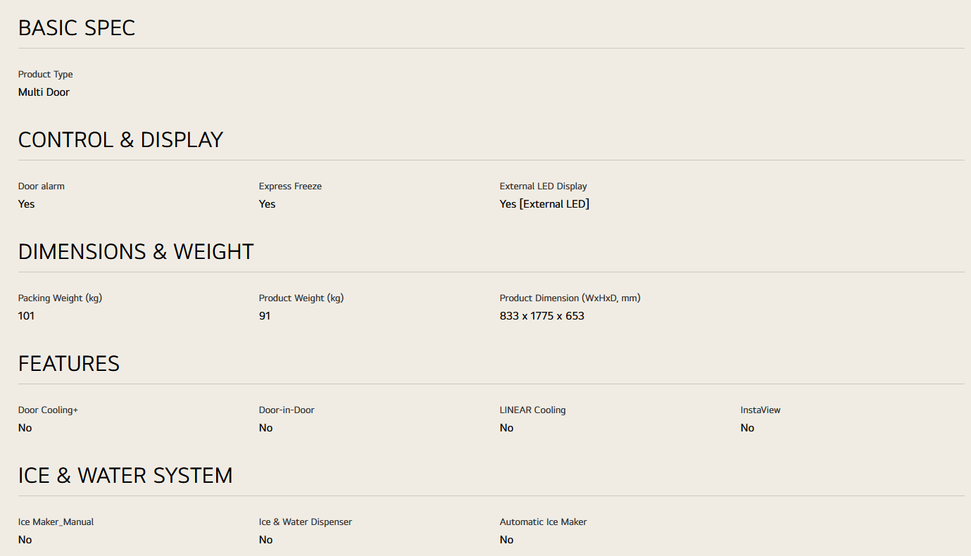 LG GC-B48FMGAH 474l French Door Fridge in Black Glass Finish