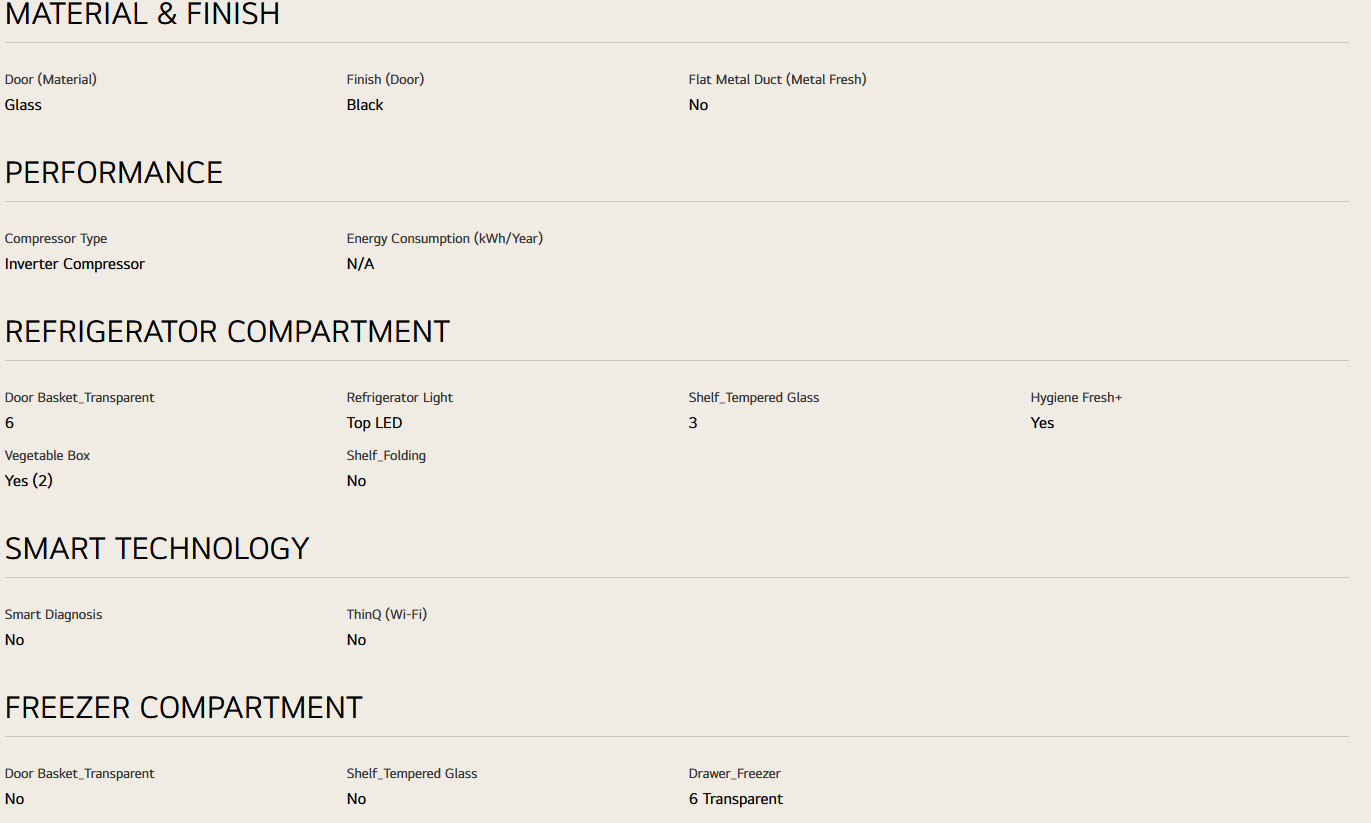 LG GC-B48FMGAH 474l French Door Fridge in Black Glass Finish